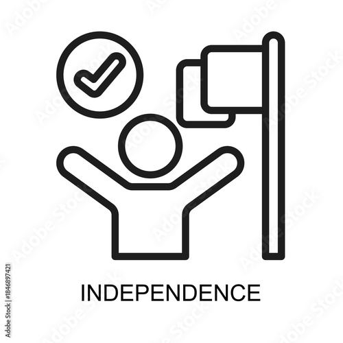 Independence icon line vector illustration