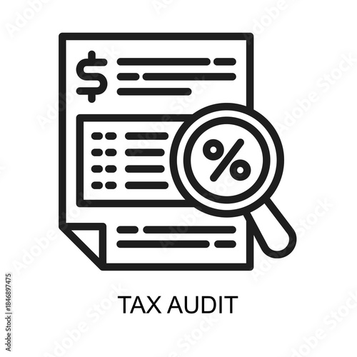 Tax Audit icon line vector illustration