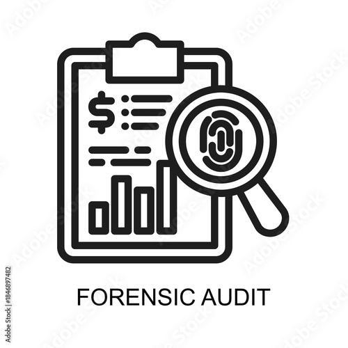 Forensic Audit icon line vector illustration