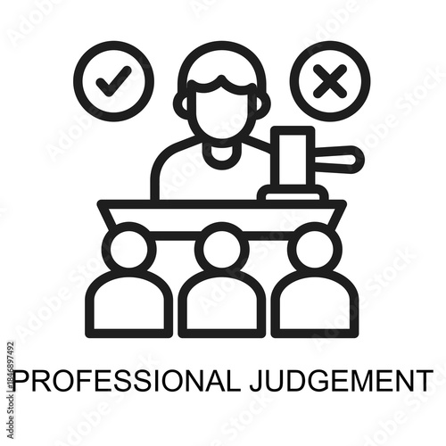 Professional Judgement icon line vector illustration
