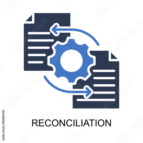 Reconciliation icon solid vector illustration