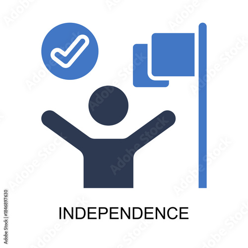 Independence icon solid vector illustration