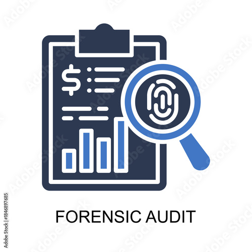 Forensic Audit icon solid vector illustration