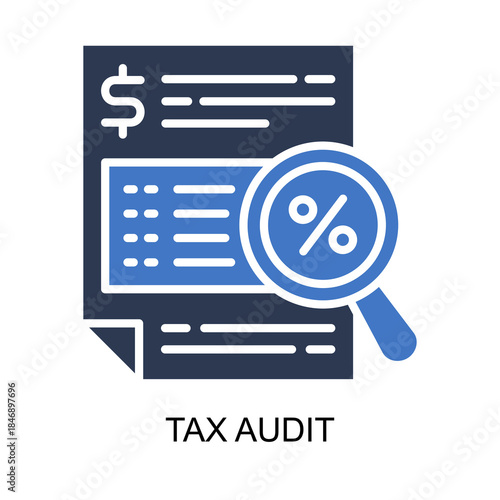 Tax Audit icon solid vector illustration