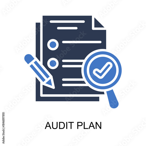 Audit Plan icon solid vector illustration