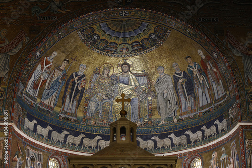Santa Maria in Trastevere basilica, Rome, Italy. Apse mosaics