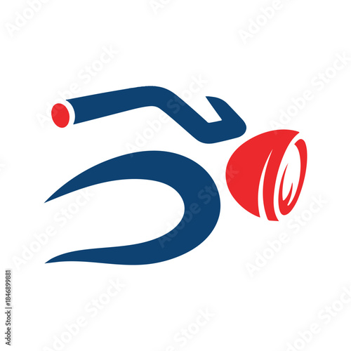 Abstract blue and red swirls with flame