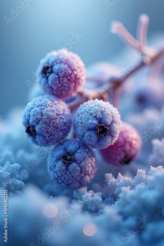 Wallpaper Mural Frosty winter berries Torontodigital.ca