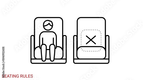 Seating rules illustration with correct and incorrect examples