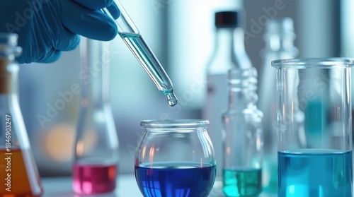 Wallpaper Mural Scientist conducting chemical experiment Torontodigital.ca