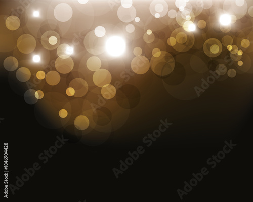 Abstract Golden Brown Bokeh Lights Background