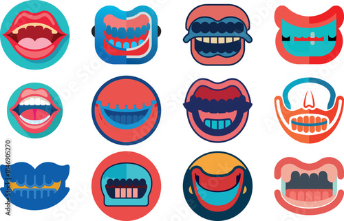 Human Anatomy Icon Set Featuring Heart, Liver, Kidney, Lungs, Intestine, Digestive System, Muscular System, Nervous System and Internal Organs – Flat Medical Vector Illustration for Healthcare, Educat
