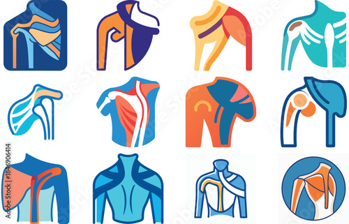 Human Anatomy Icon Set Featuring Heart, Liver, Kidney, Lungs, Intestine, Digestive System, Muscular System, Nervous System and Internal Organs – Flat Medical Vector Illustration for Healthcare, Educat