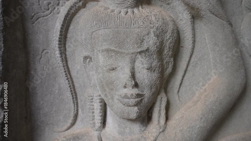 Wallpaper Mural SIEM REAP, CAMBODIA - OCTOBER 27, 2025: Ancient Apsara Bas-Relief Carvings on Walls of Angkor Wat Torontodigital.ca