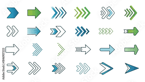 Collection of Arrows: Diverse Vector Illustrations for Directional Design