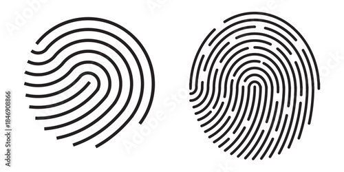 Digital fingerprint, finger print fingerprint lock secure security logo vector icon illustration