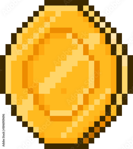 Gold coin pixel art representing wealth and currency