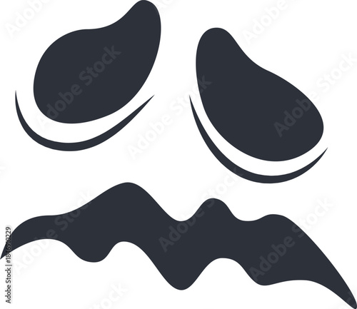 Scary pumpkin face carving outline for Halloween decoration