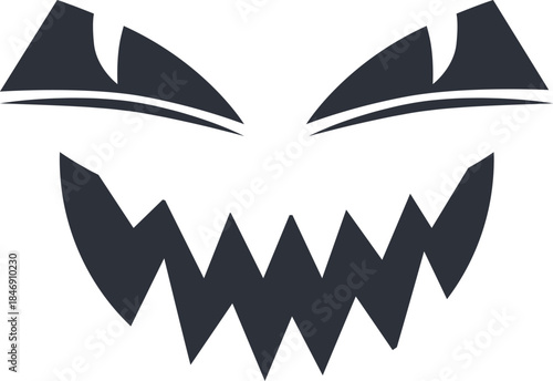 Scary monster face creating Halloween design concept