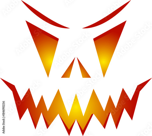 Halloween monster face bringing scary spooky expression