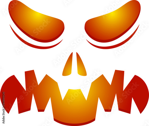 Scary glowing jack o' lantern face for Halloween celebration