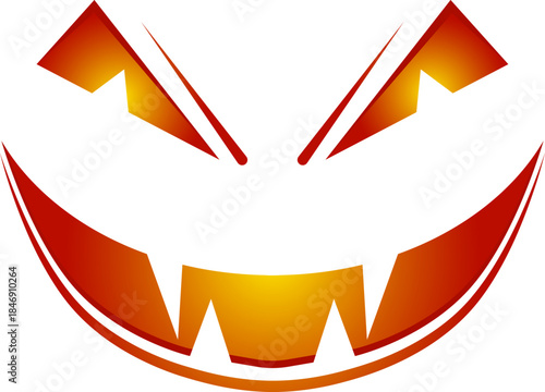 Scary angry face illustration for Halloween celebrating season