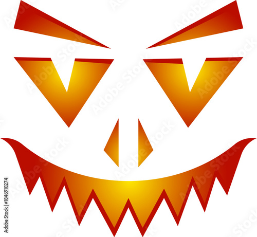 Scary Halloween face design with evil expression