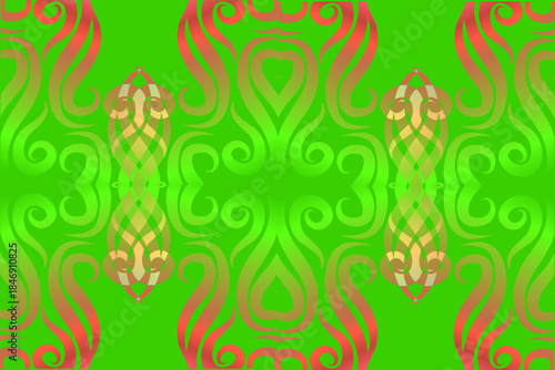 Luxurious batik flower line art pattern of indonesian culture traditional