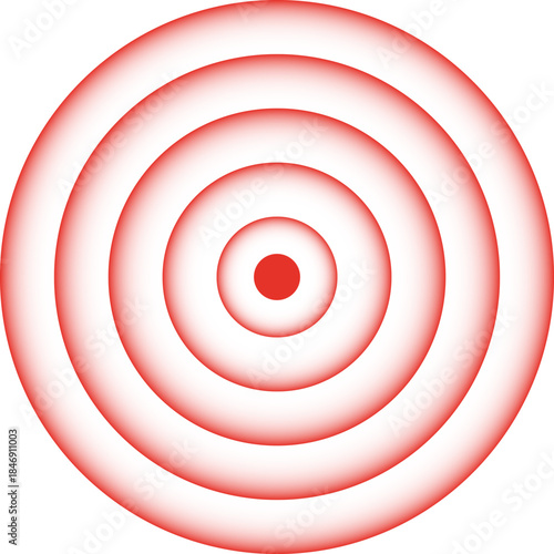 Achieving target goal with concentric red circles