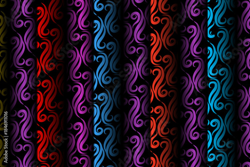 Luxurious batik flower line art pattern of indonesian culture traditional