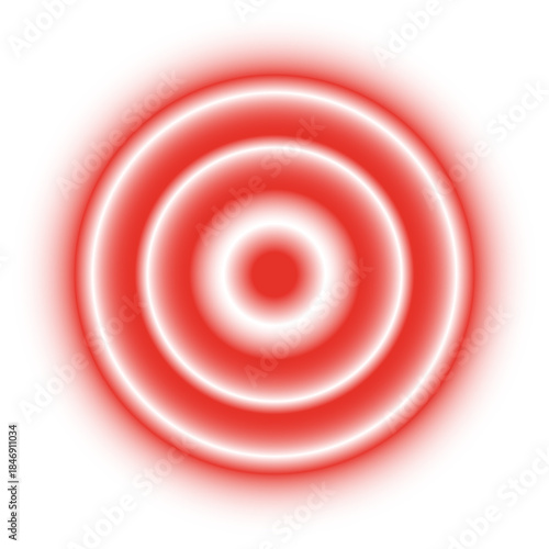 Radiating red target circles creating a glowing pain concept