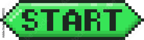 Pixel art start button beginning game interface