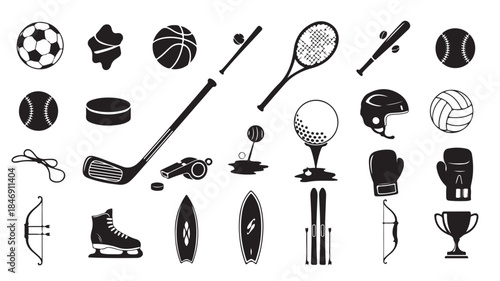 Sports Equipment Icons Set