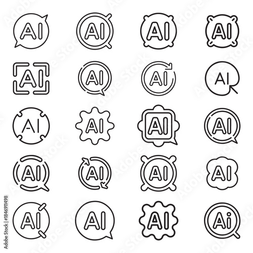 AI Moderation Icon Pack – 20 Minimal Content & Safety Icons
