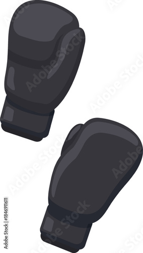 Black boxing gloves for sport combat training