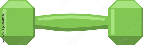 Green dumbbell representing fitness weightlifting and strength training