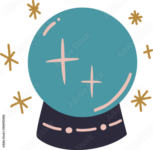 Crystal ball predicting future and mystical prophecies