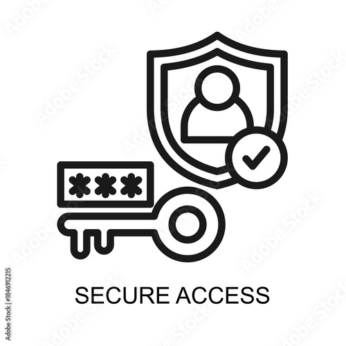 Secure Access icon line vector illustration