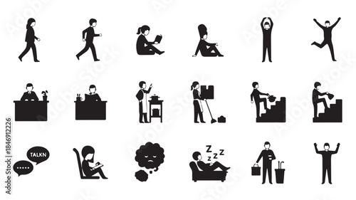 Business People Working Office Silhouettes