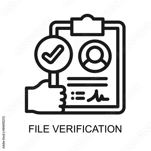 File Verification icon line vector illustration