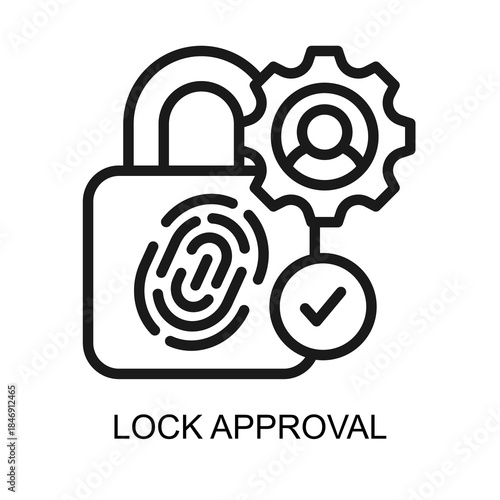 Lock Approval icon line vector illustration