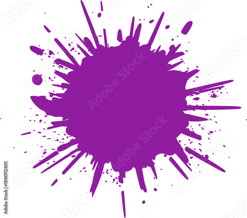 Purple paint ink splatter graphic explosion design element