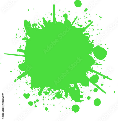 Green paint splash spreading grunge splatter ink