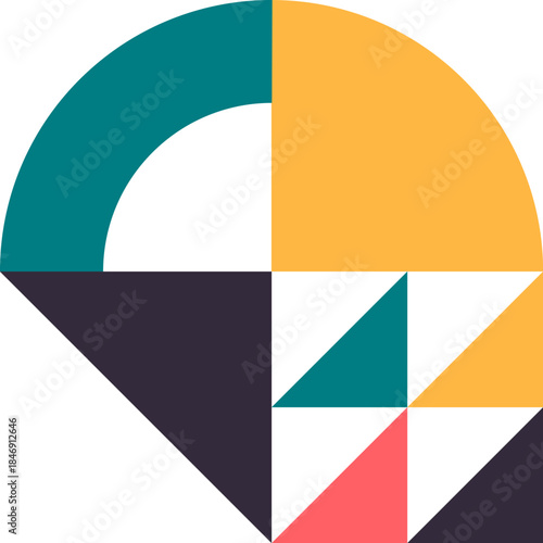 Abstract geometric shapes combining creating a modern pattern