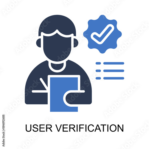 User Verification icon solid vector illustration