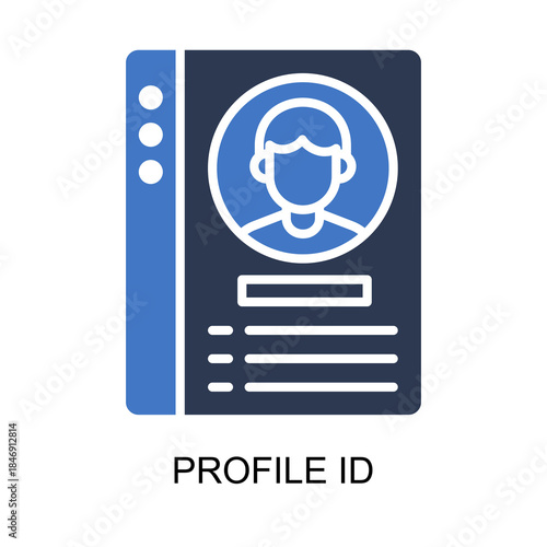 Profile Id icon solid vector illustration