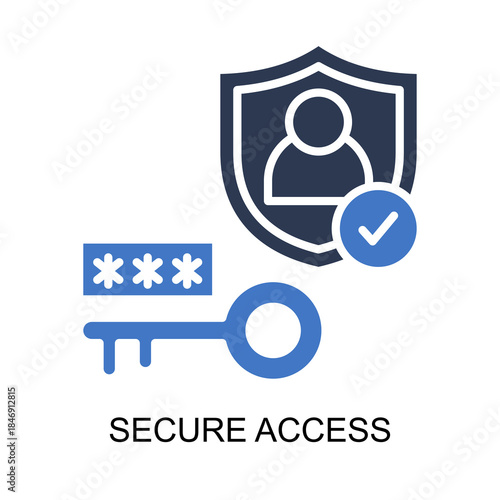 Secure Access icon solid vector illustration