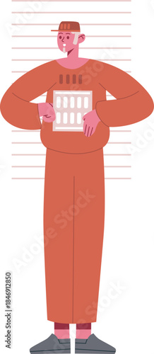 Man mugshot for arrest and criminal justice