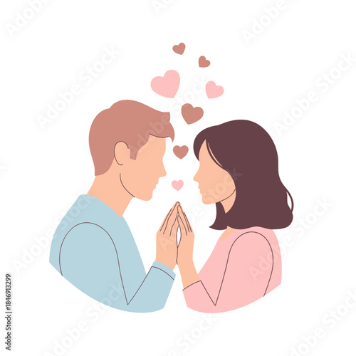 romantic love and emotional connection between a young couple illustrating affection and intimacy