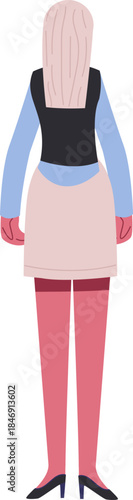 Woman standing with back to viewer vector illustration